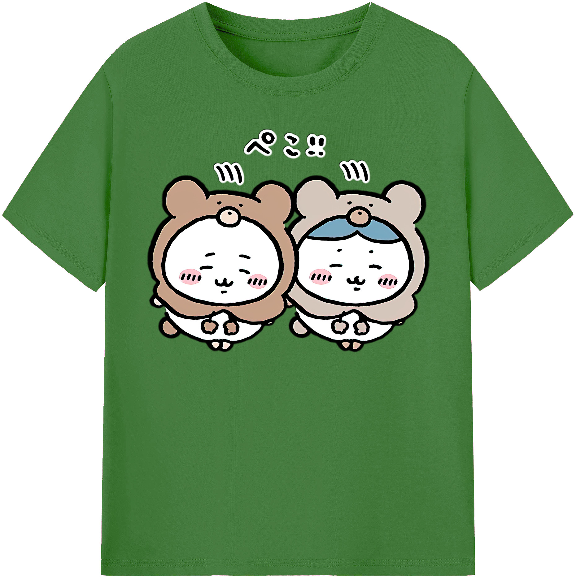 （画像用） ちいかわ ハチワレ Chii-kawa hachiware レディースカジュアルプリントTシャツ（綿100％）